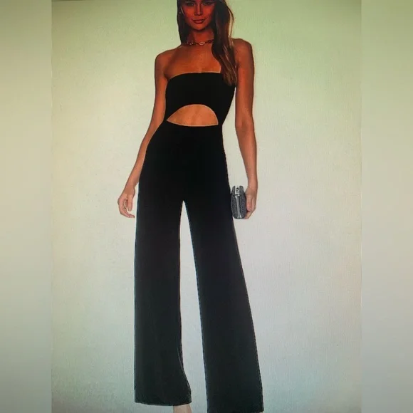 Norma Kamali Strapless Cutout Jumpsuit - Picture 2 of 3